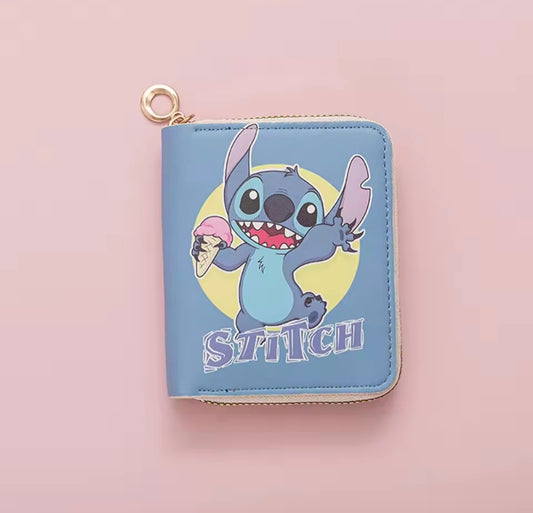 Stitch Kawaii Wallet – Cute Zipper Anime Card Holder | Kids & Teens Gift