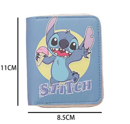 Stitch Kawaii Wallet – Cute Zipper Anime Card Holder | Kids & Teens Gift