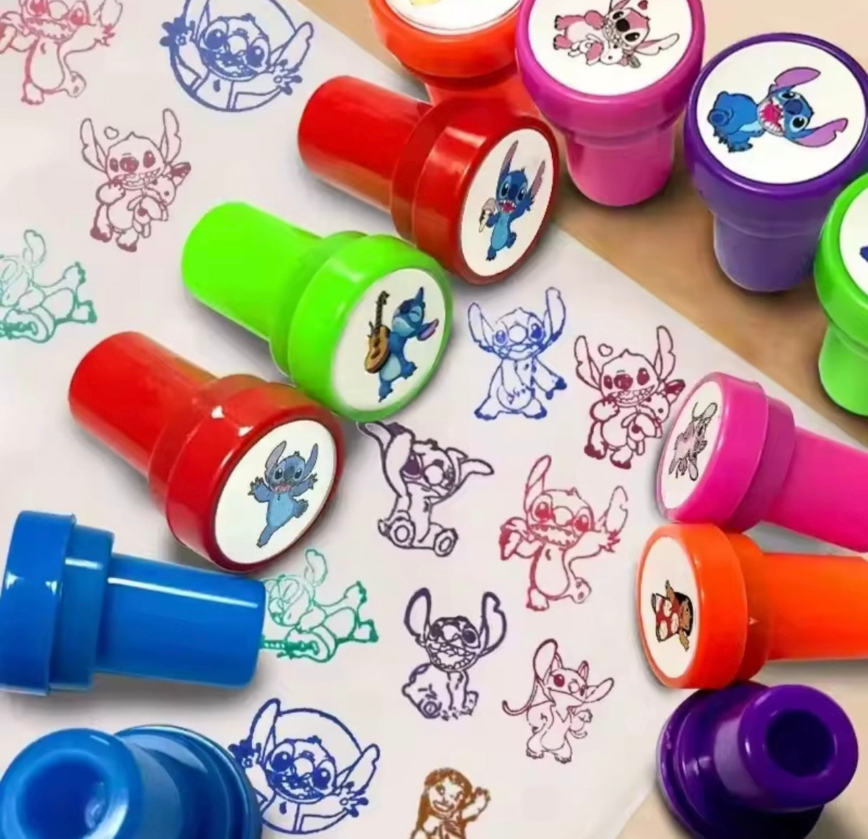 Lilo & Stitch Cartoon Stamp Set – 12 Fun Reward Stamps for Kids | Classroom, Crafts & Christmas Gifts