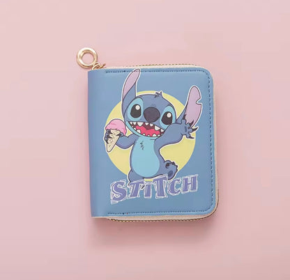 Stitch Kawaii Wallet – Cute Zipper Anime Card Holder | Kids & Teens Gift