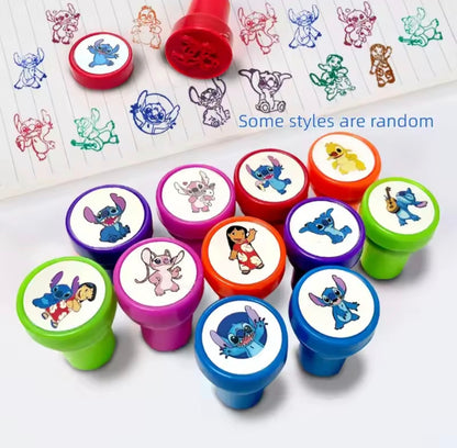 Lilo & Stitch Cartoon Stamp Set – 12 Fun Reward Stamps for Kids | Classroom, Crafts & Christmas Gifts