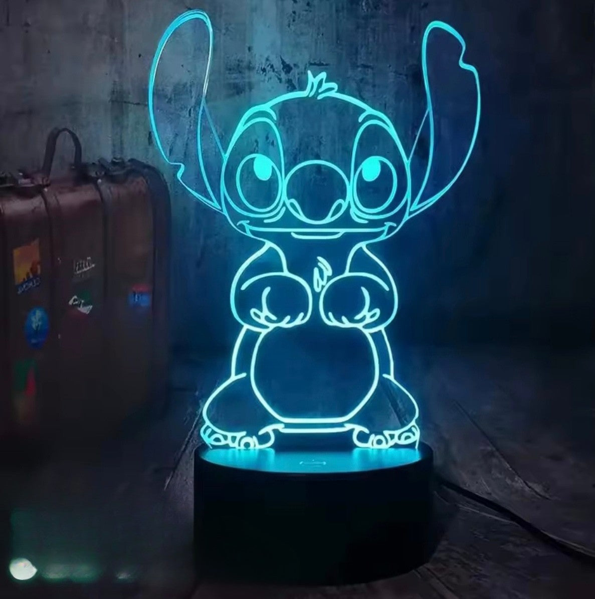 Luz Nocturna 3D Kawaii Punto | Lámpara Táctil USB de Ilusión Óptica para Niños