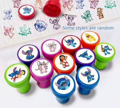 Lilo & Stitch Cartoon Stamp Set – 12 Fun Reward Stamps for Kids | Classroom, Crafts & Christmas Gifts